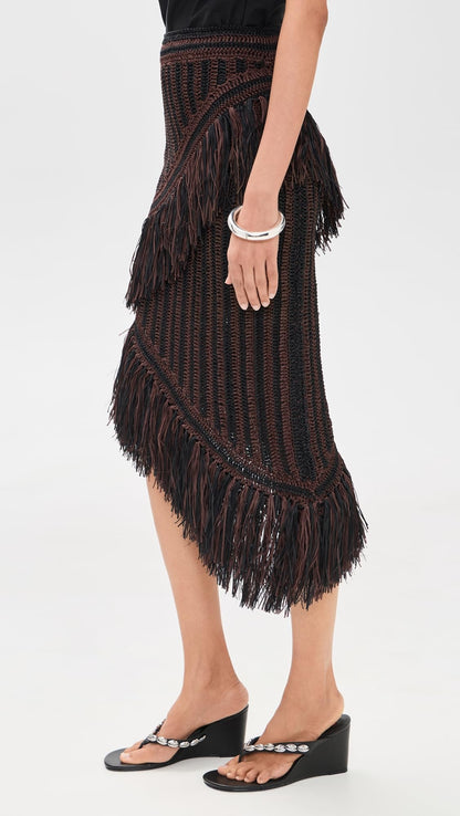 Two-Tone Midi Skirt