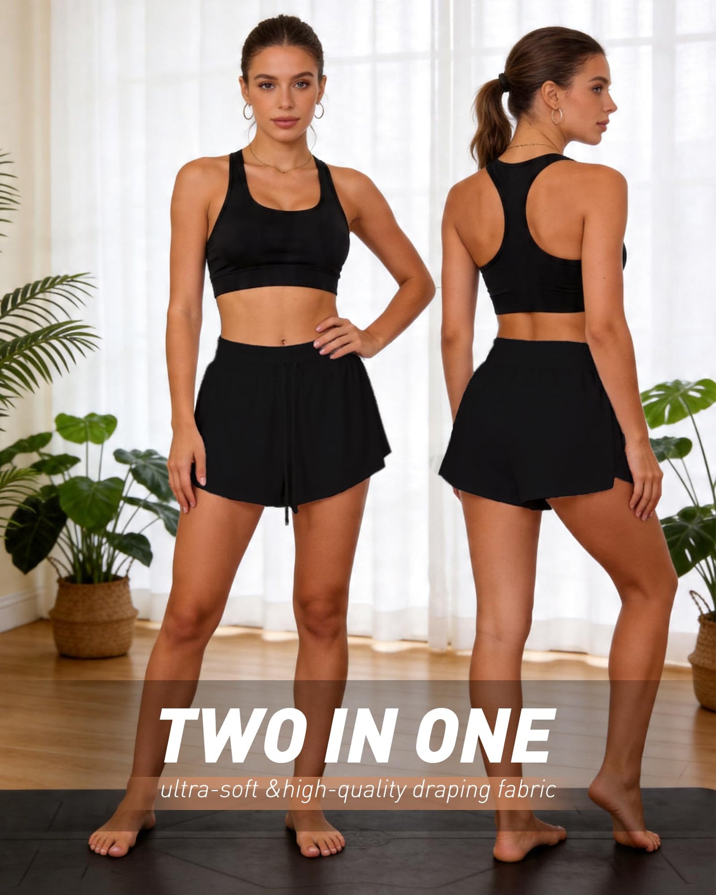 High Waist 2-in-1 Athletic Skort with Pockets