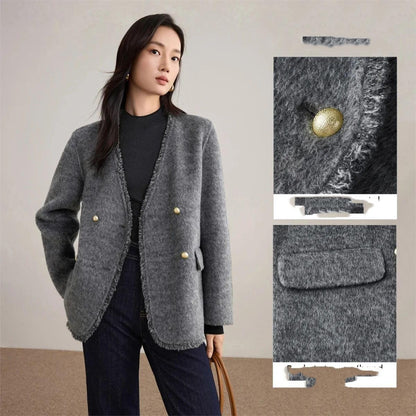 V-Neck Loose Fit Winter Coat