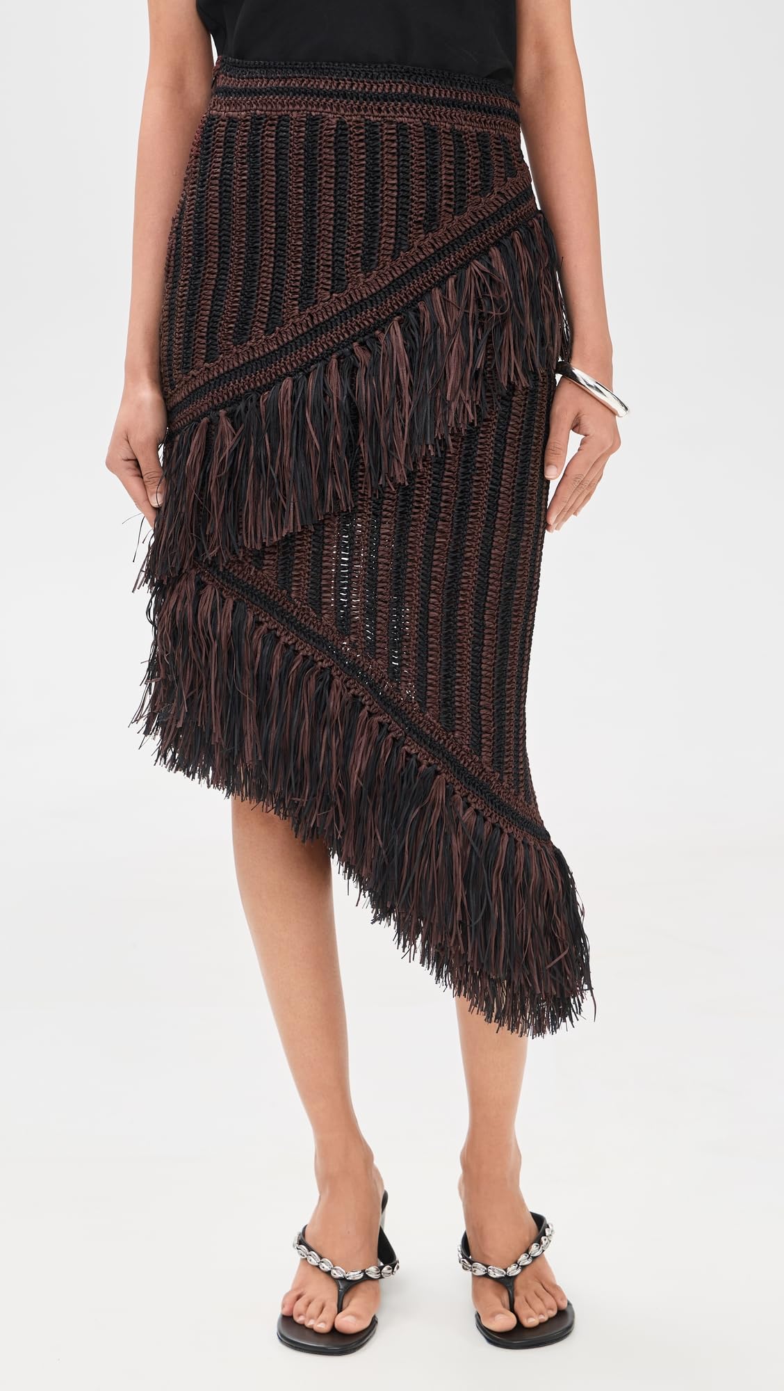 Two-Tone Midi Skirt