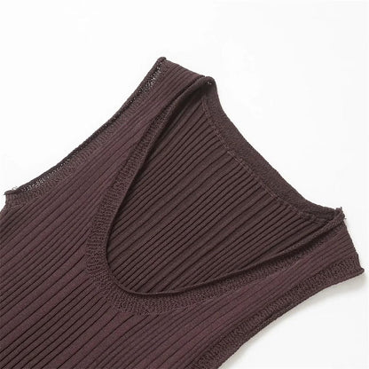 O-Neck Sleeveless Knit Tank Top