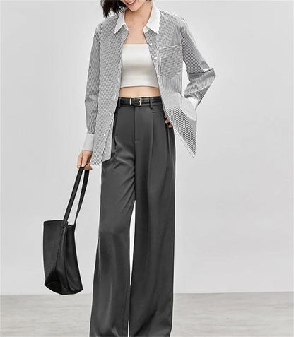 Wide Leg Full Length Straight Pants