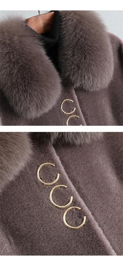 Collar Long Wool Coat