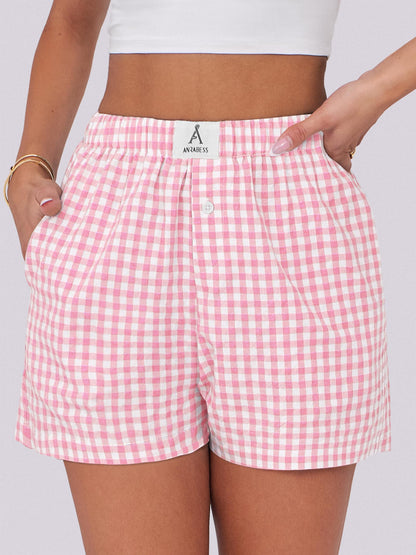 Gingham Pajama Lounge Boxer Shorts