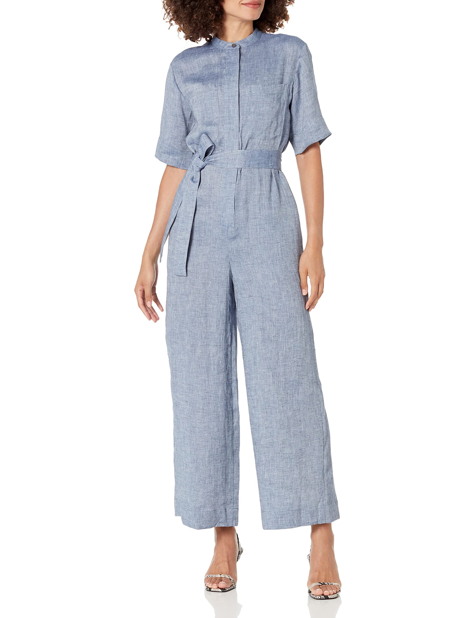 Drape Chambray Patch Pocket Jumpsuit