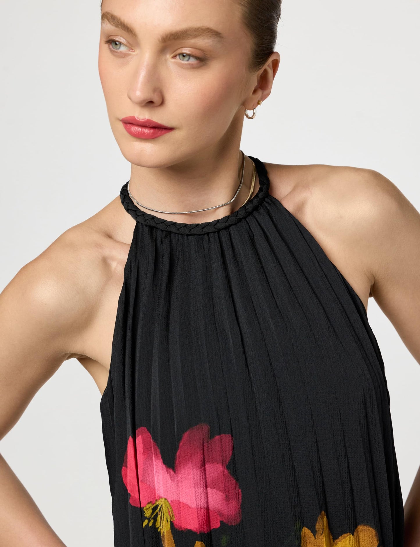 Leona Black Multi Midi Dress